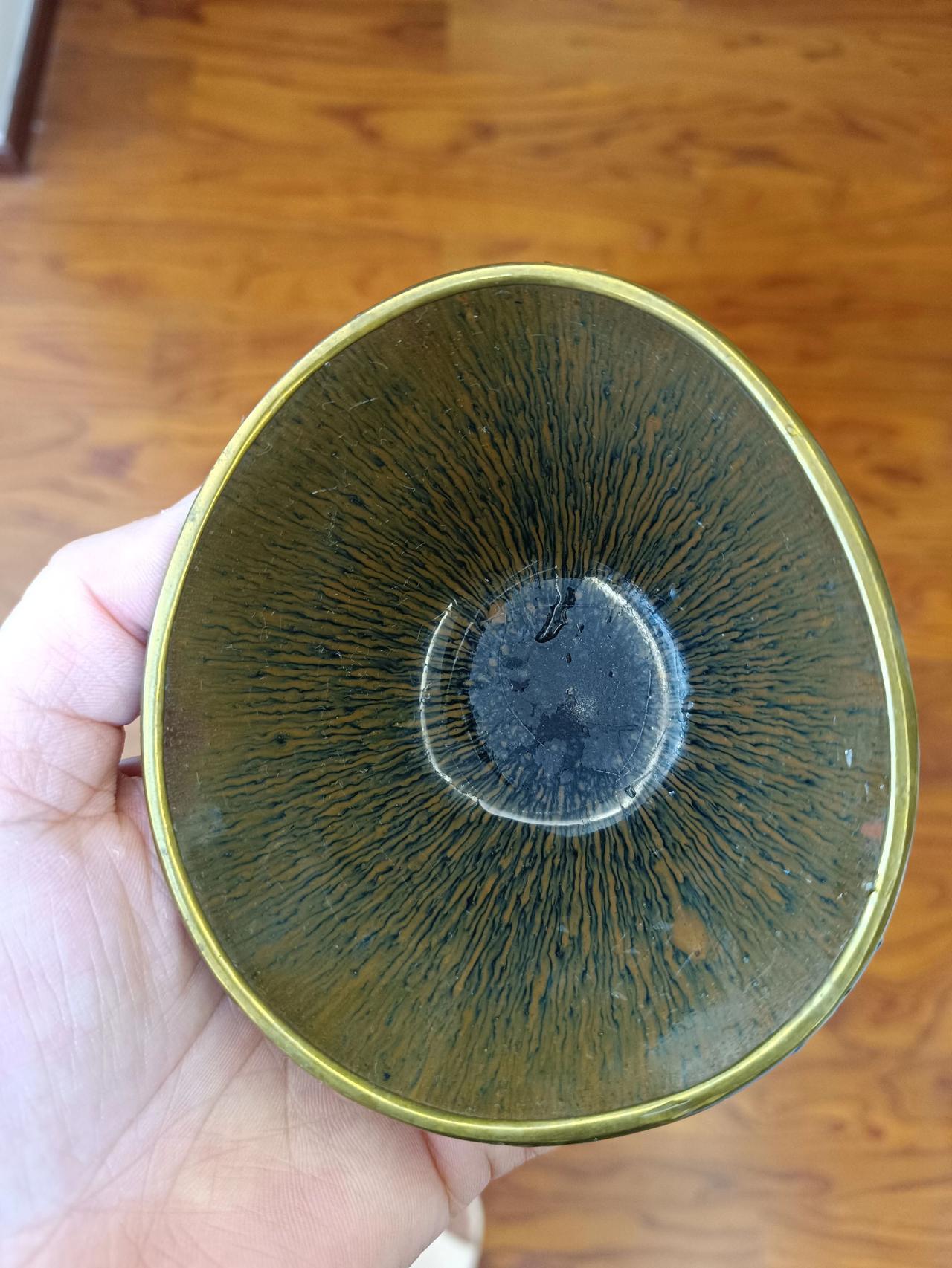 720米包邮
水吉窑宋盏，磨口包铜口，口径10-11.2高5厘米。底足带（九）字