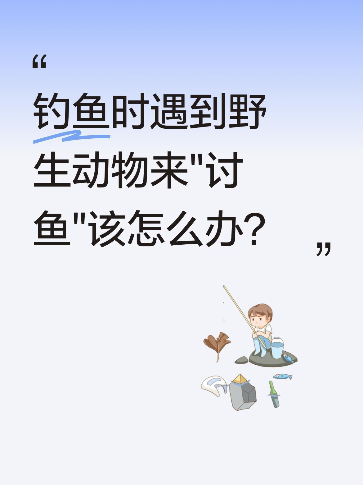 钓鱼时遇到野生动物来"讨鱼"该怎么办？
有钓友分享了有趣经历：正在钓鱼时，两只野