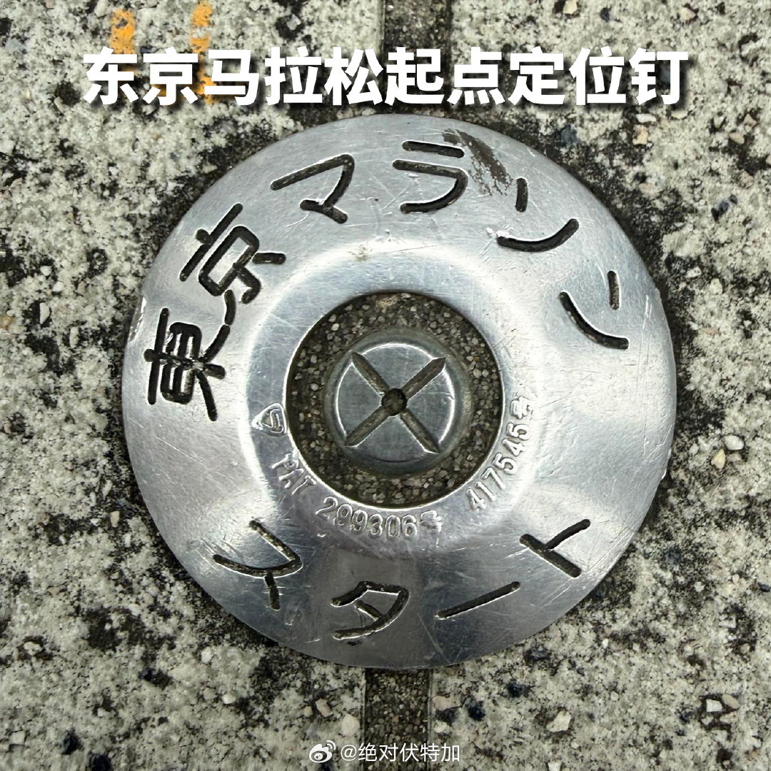 东京马拉松起点定位钉。东京马拉松 赛事组织