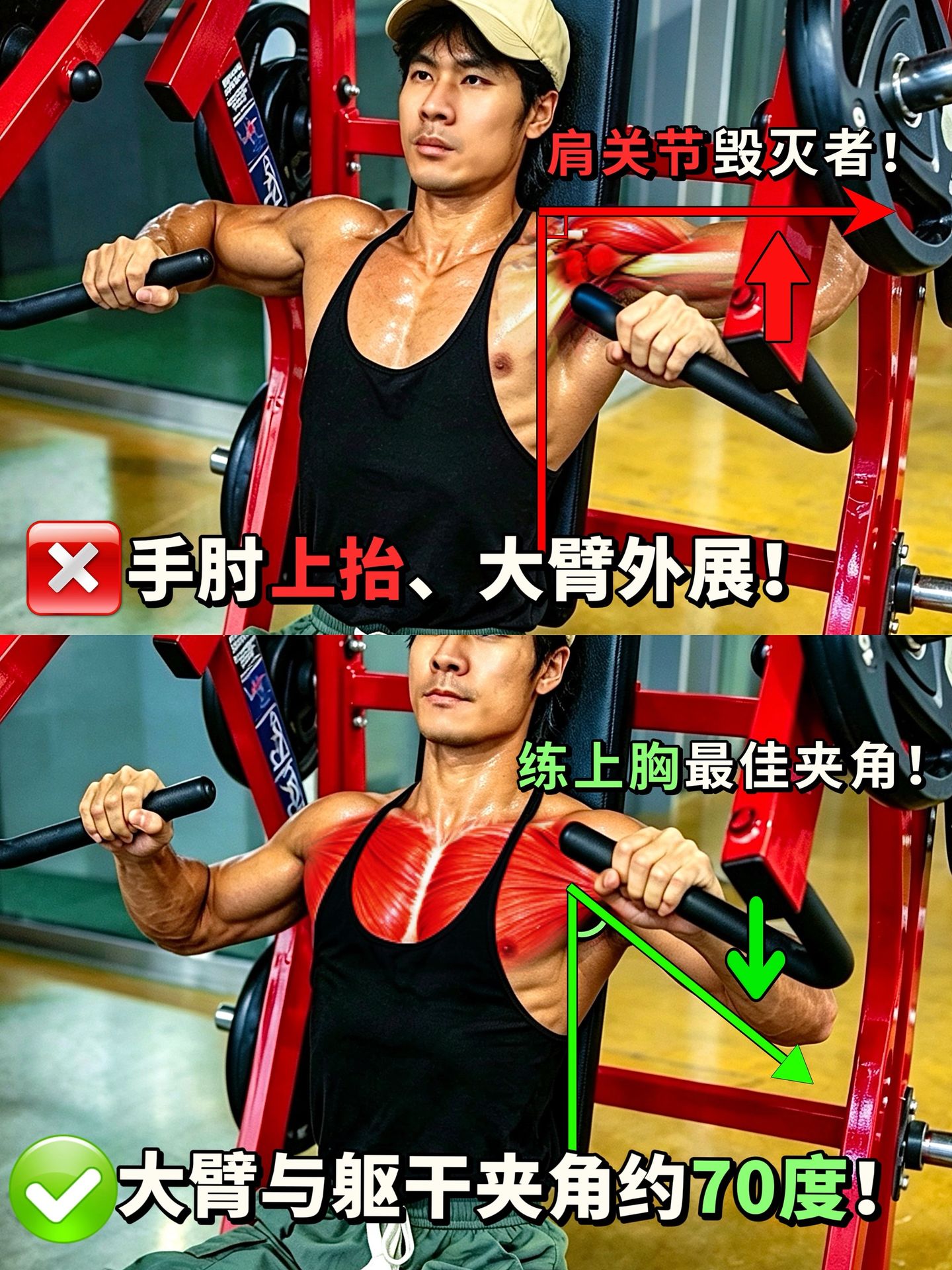 上斜推胸不要再做错啦！坐姿上斜推胸详解！器械上斜推胸练着没感觉？反而肩...