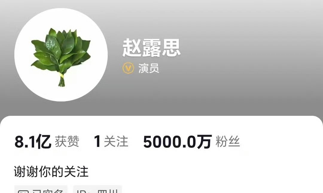 赵露思粉丝五千万了，成为女明星粉丝量第一，许我耀眼有效播剧，开播到现在涨了200