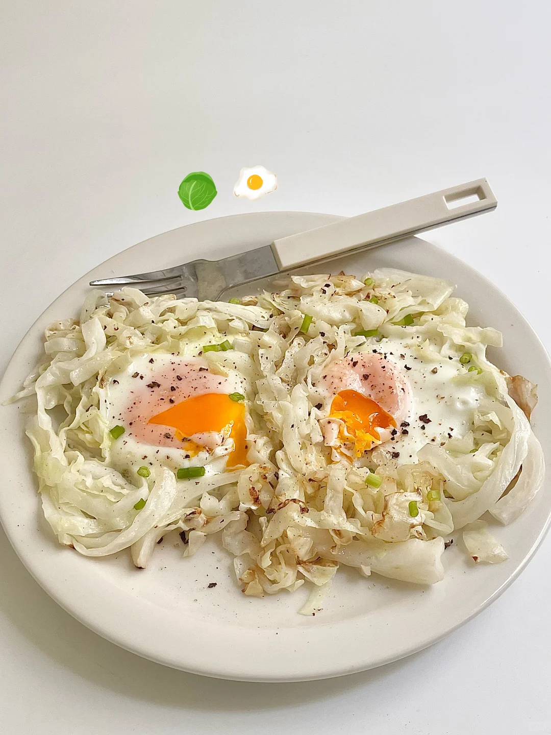 一份低卡简单的包菜煎蛋🍳超香🤤