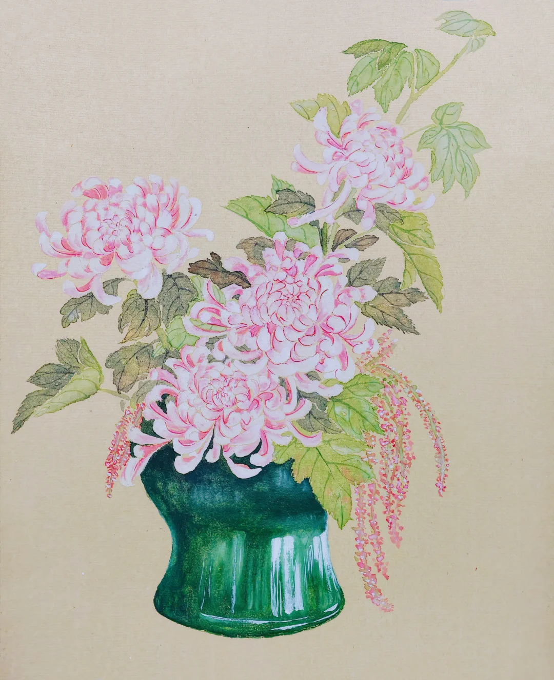 没骨菊花||清供图100/19，含绘画步骤