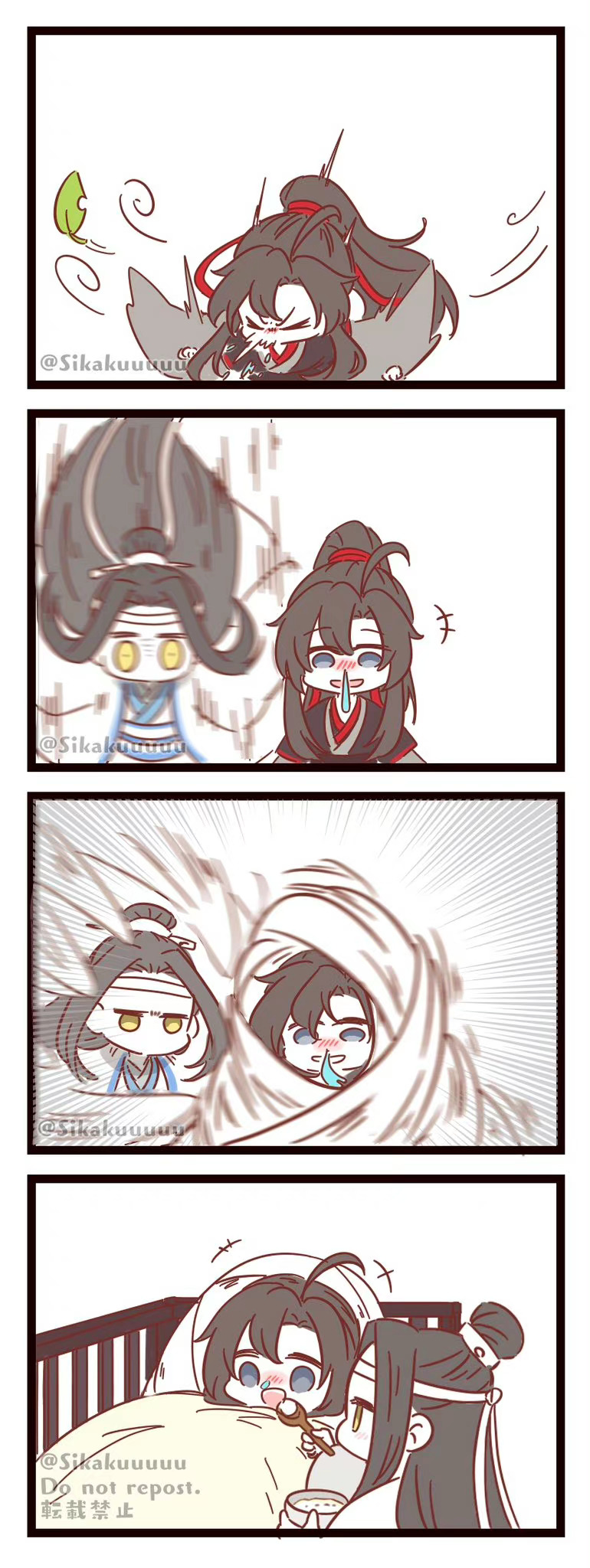 魔道祖师魔道祖师动画 羡三岁感冒了，汪叽无微不至的照顾太宠了x:Sikakuuu