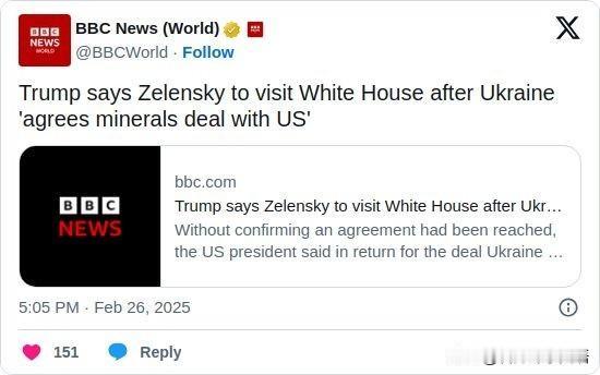 双语简讯：Trump says Zelensky to visit White 