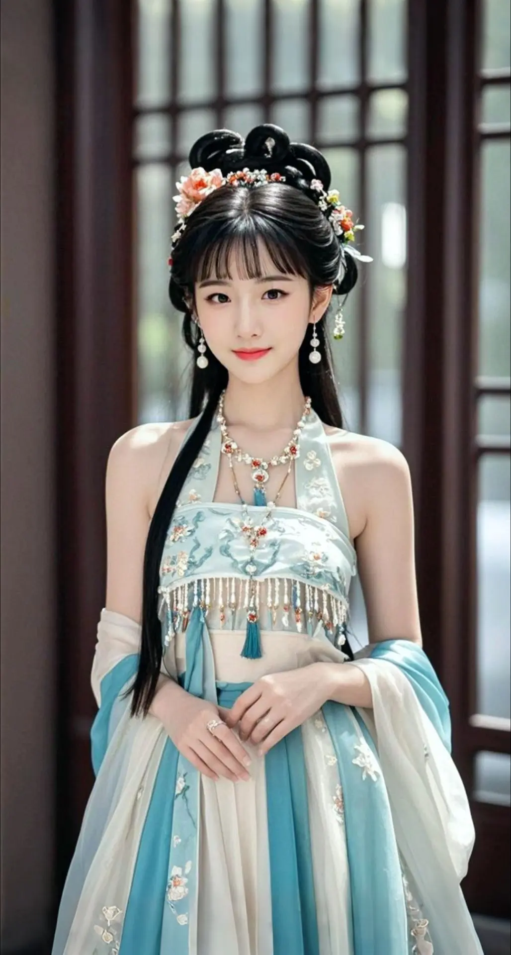 AI扩图 AI古风佳人