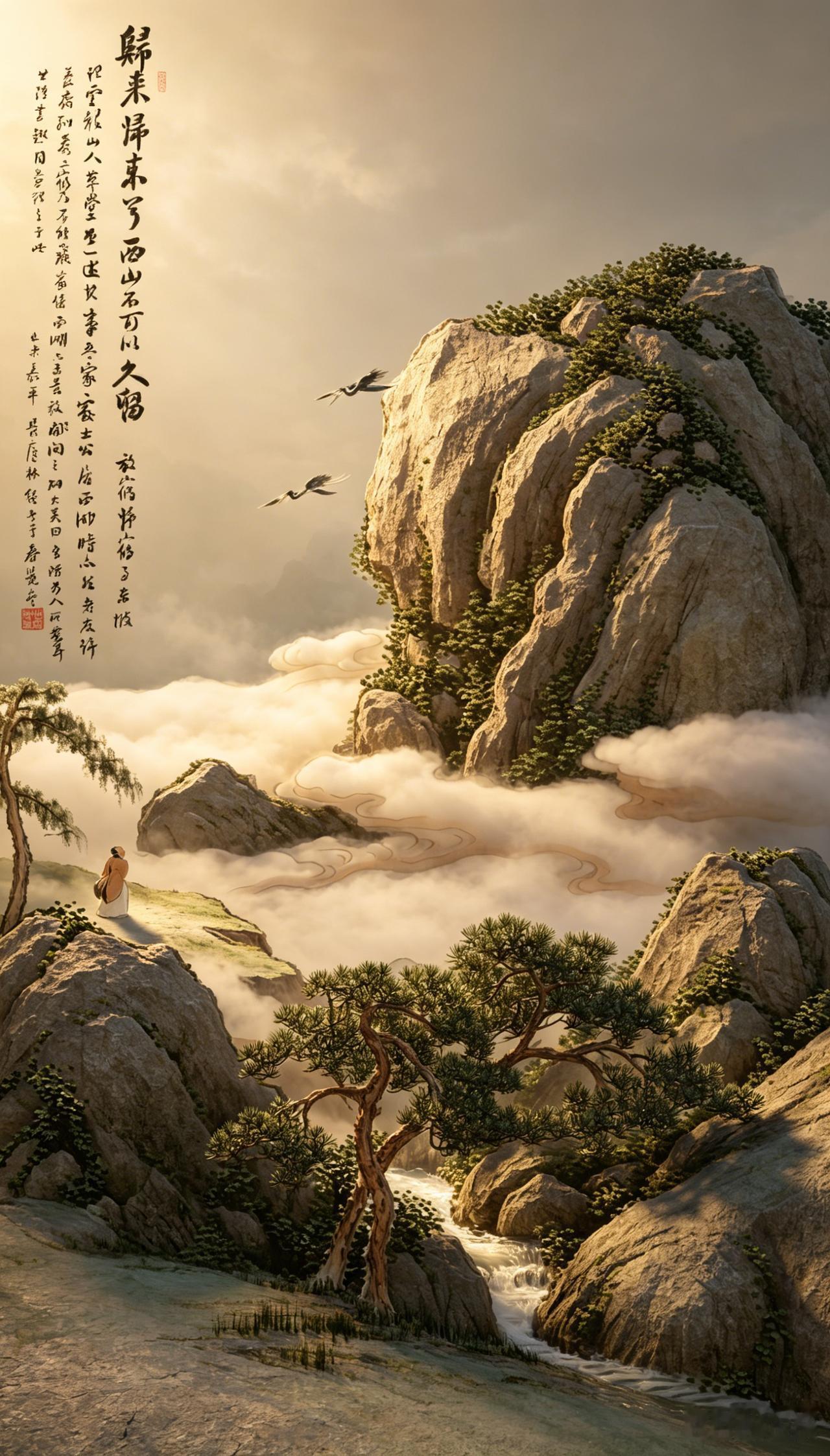 林纾《西山放鹤》鉴赏