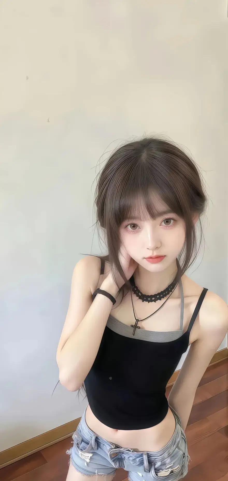 轻纱拂面，娇颜如花。