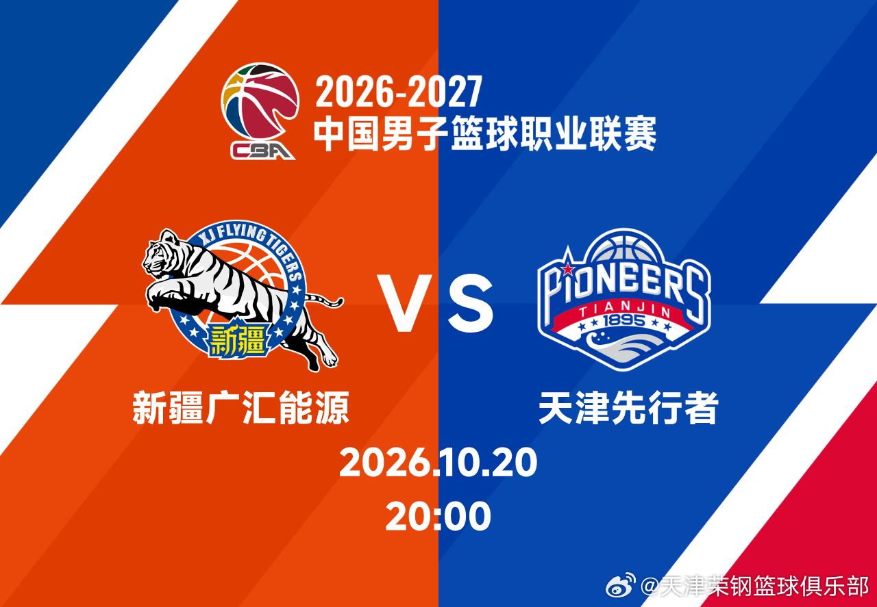 比赛前瞻︱常规赛第二轮🏀新疆广汇能源 vs 天津先行者🕘 10月20日 20