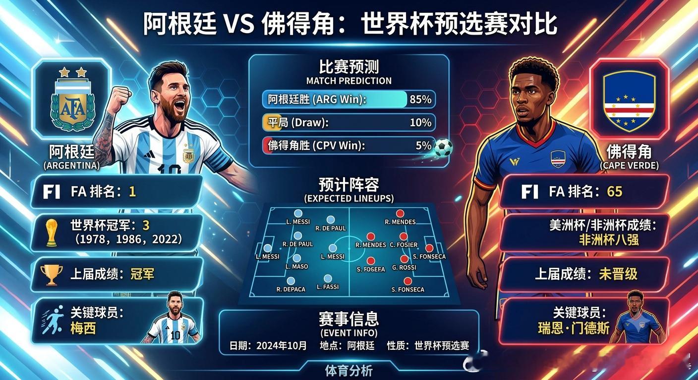 阿根廷vs佛得角 大V观赛团 在2026年美加墨世界杯1/16决赛中，阿根廷国家