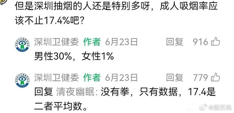 男烟民真是团结啊，深圳卫健委皮下都忍不住了 