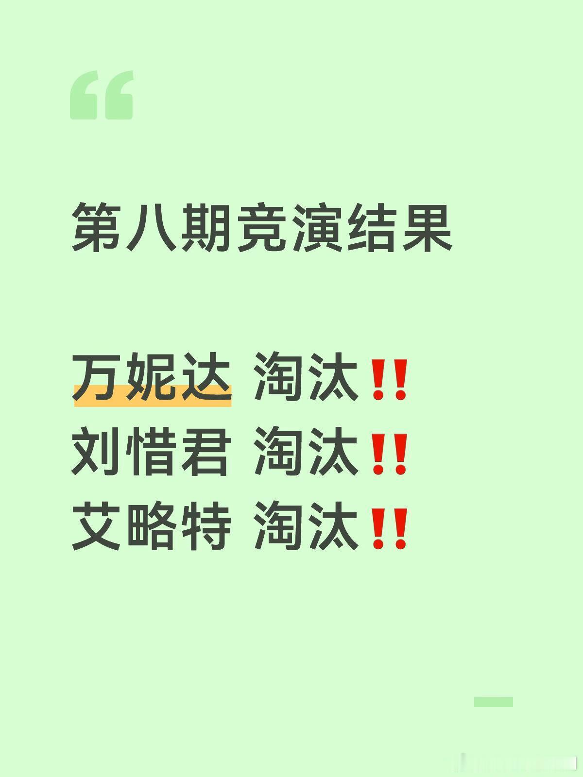 歌手第八期竞演结果本月四强第一名：胡彦斌（总决赛加权20%）第二名：窦靖童（总决