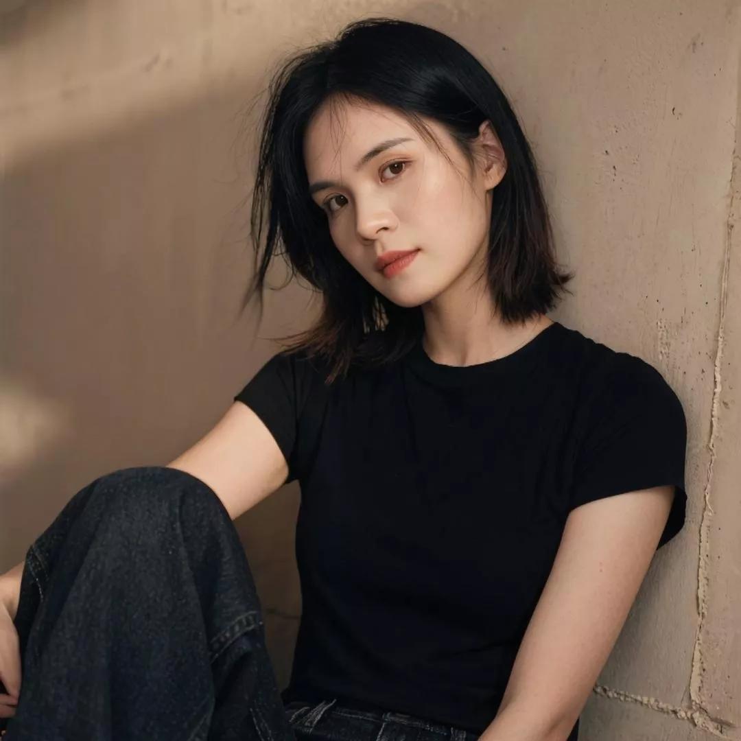 简约黑衣，随性自然，都市女孩的日常。