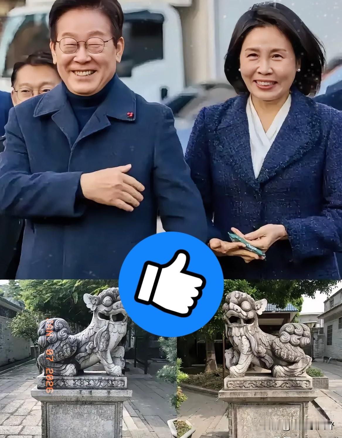 别人串门带特产，李在明倒好，你猜带什么了？

直接扛了两块“大石头”过来！

这