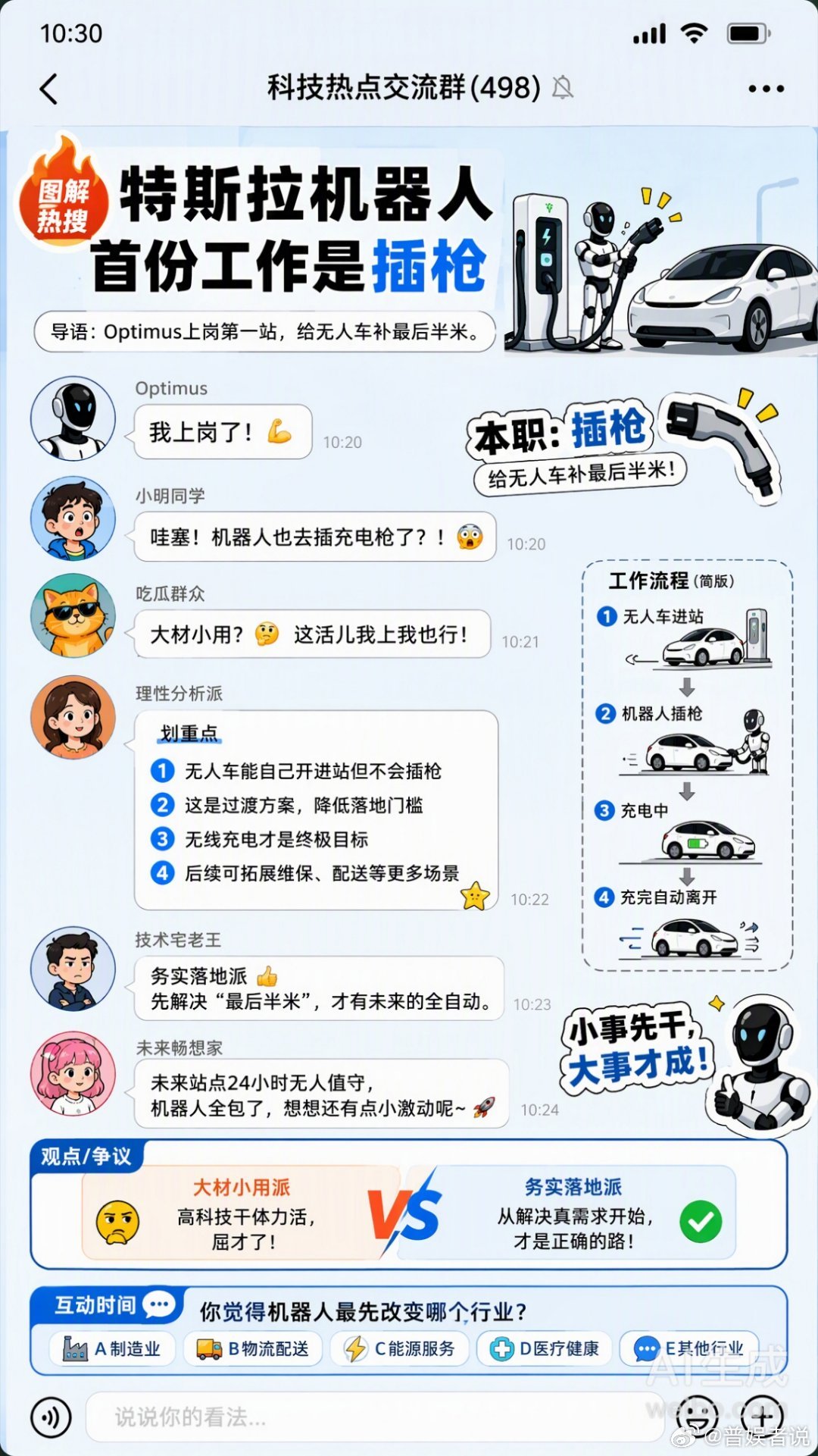 特斯拉机器人首份工作是插枪特斯拉正在用一台还没完全成熟的机器人，去填补一个它自己