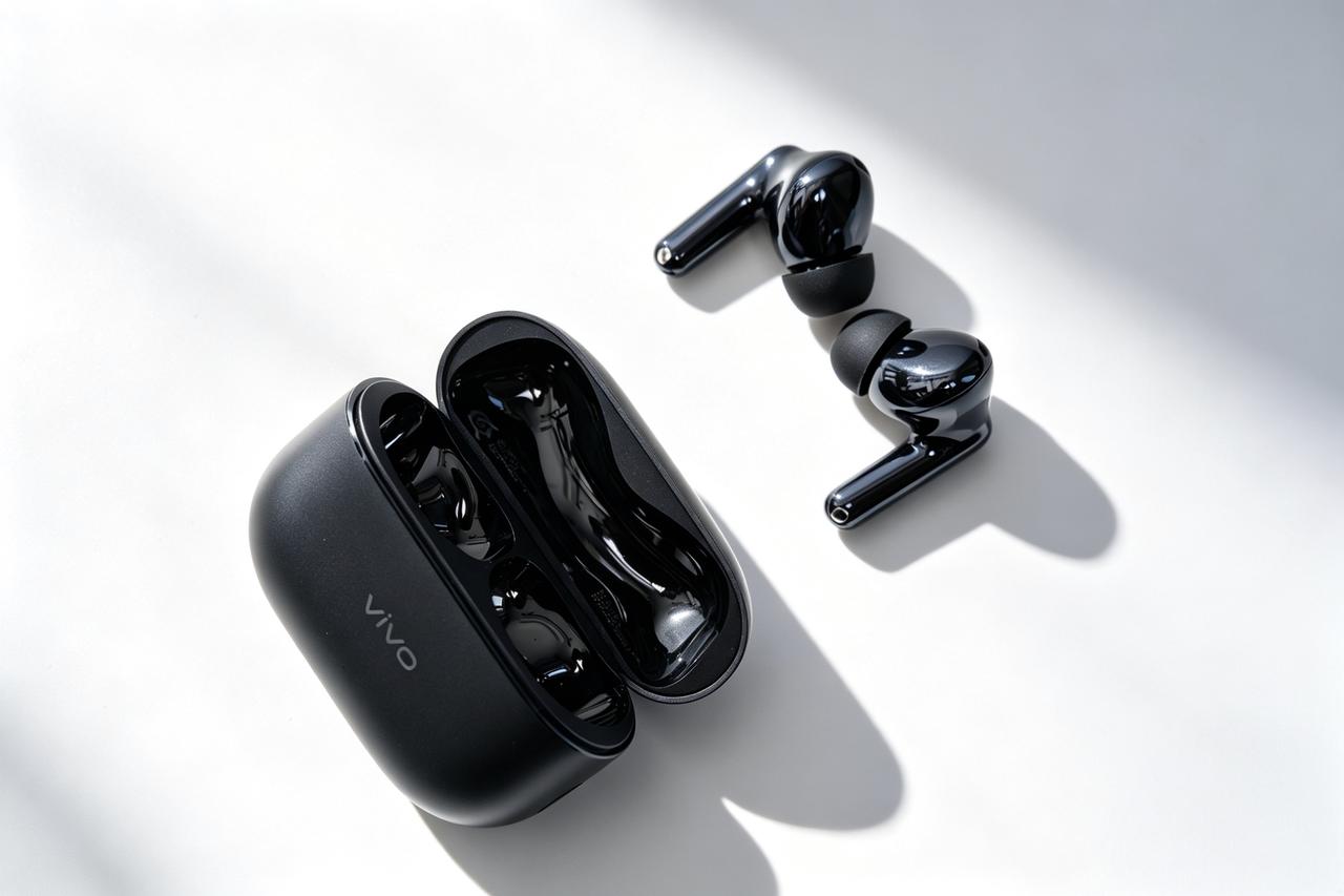 蓝厂旗舰降噪耳机，vivo TWS 5 Pro实拍，静界黑配色，单耳重量 5.5