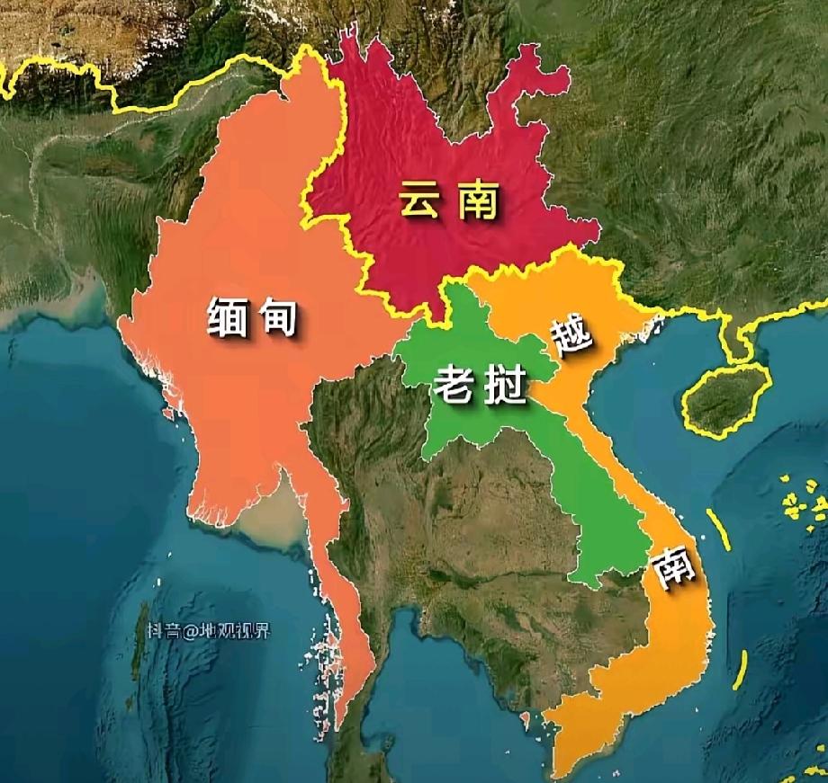 云南省与东南亚三国接壤，分别是缅甸，老挝，越南，边境线之长令人震撼，我心目中的云