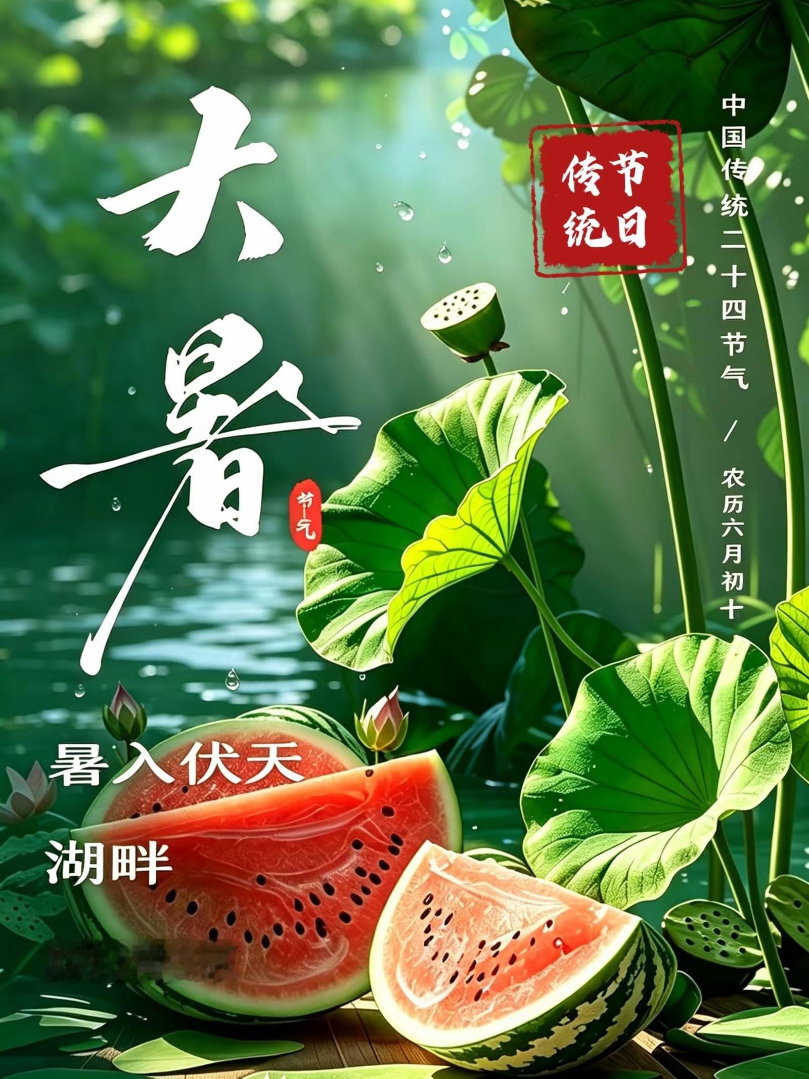 大暑要热熟了俗话说，小暑天不热，大暑热正时。意思是说，小暑天气不算太热，可大暑就