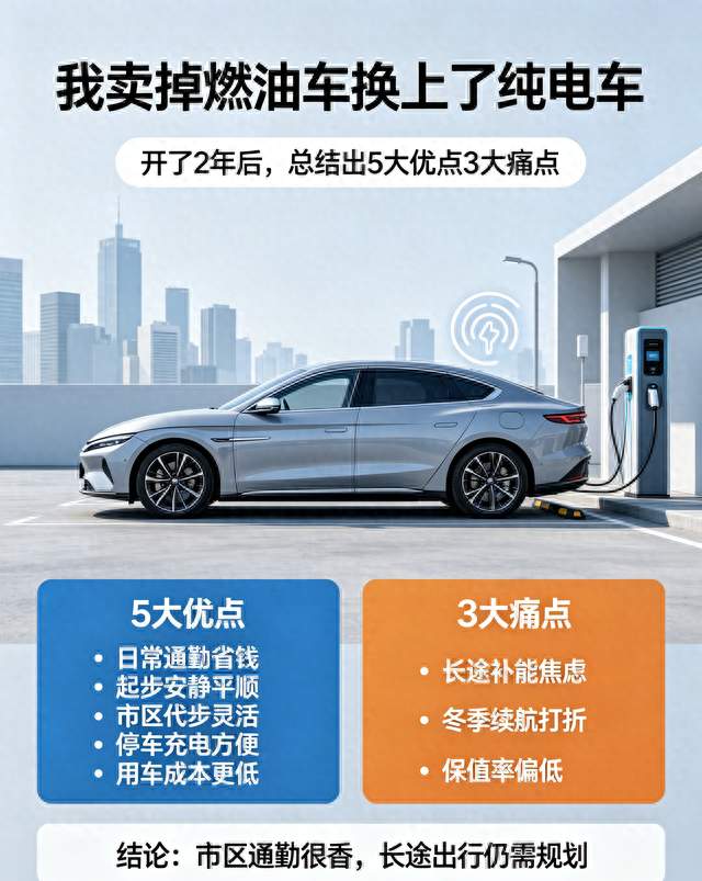 我卖掉燃油车换上了纯电车，开了2年后，总结出5大优点3大痛点！