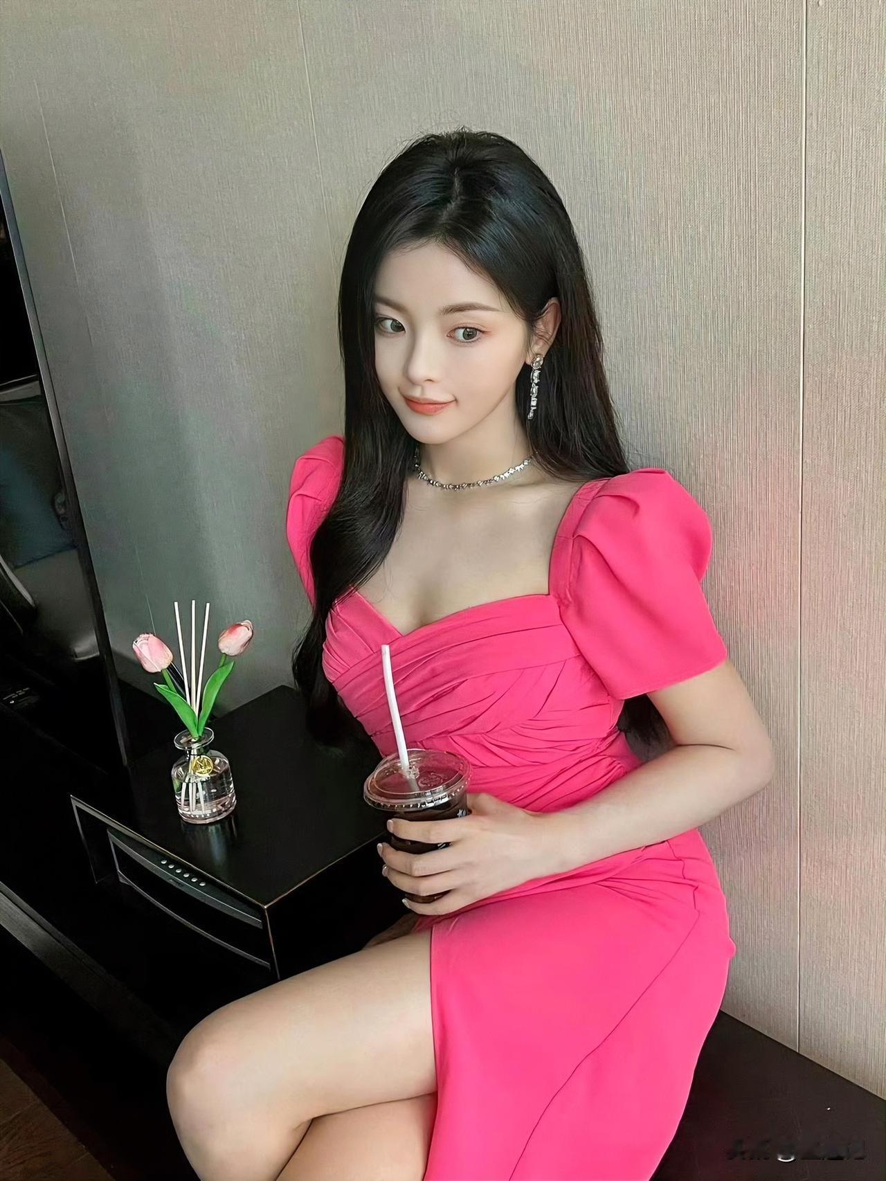 杨超越一头秀发柔顺飘逸，随性散落尽显温柔，轻松打造出满满的女神氛围感
这种发型是