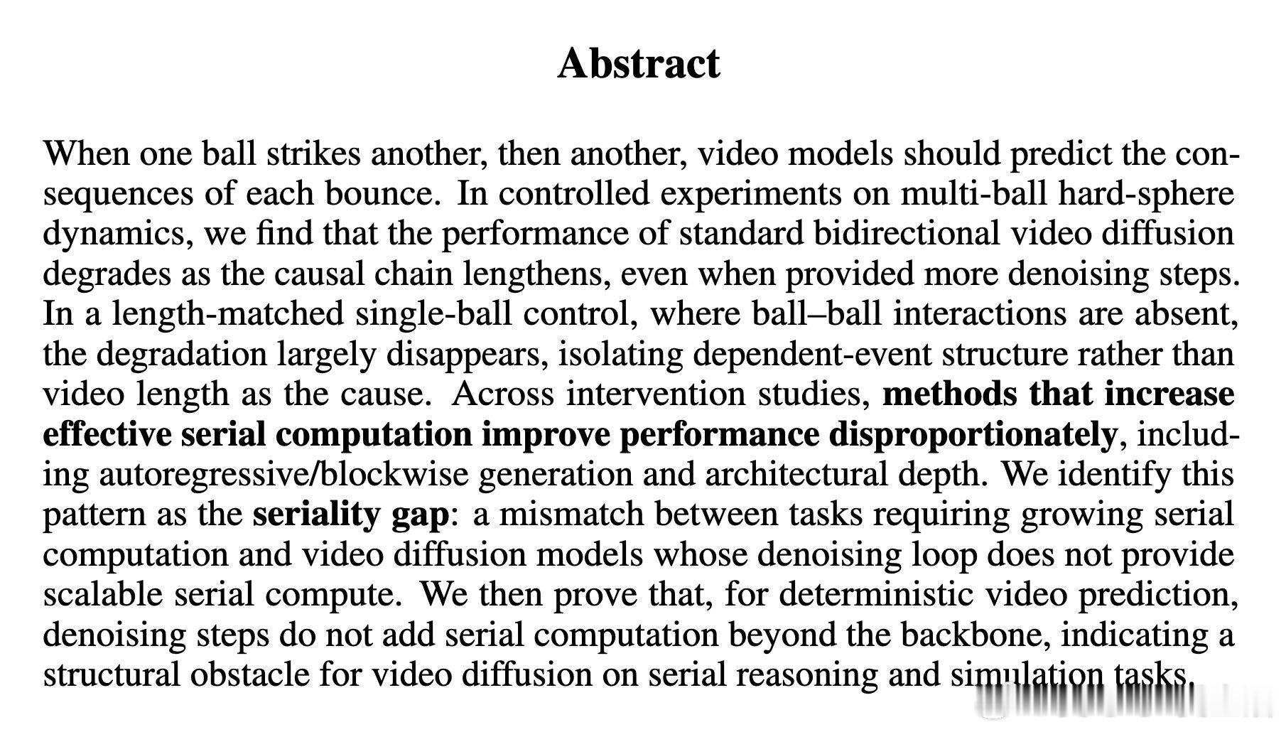 [LG]《The Seriality Gap in Video Diffusio