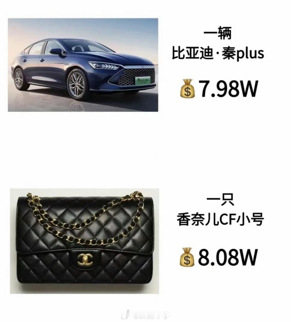 香奈儿都和比亚迪一个价格了大家会选择包还是会选择车呀？ 