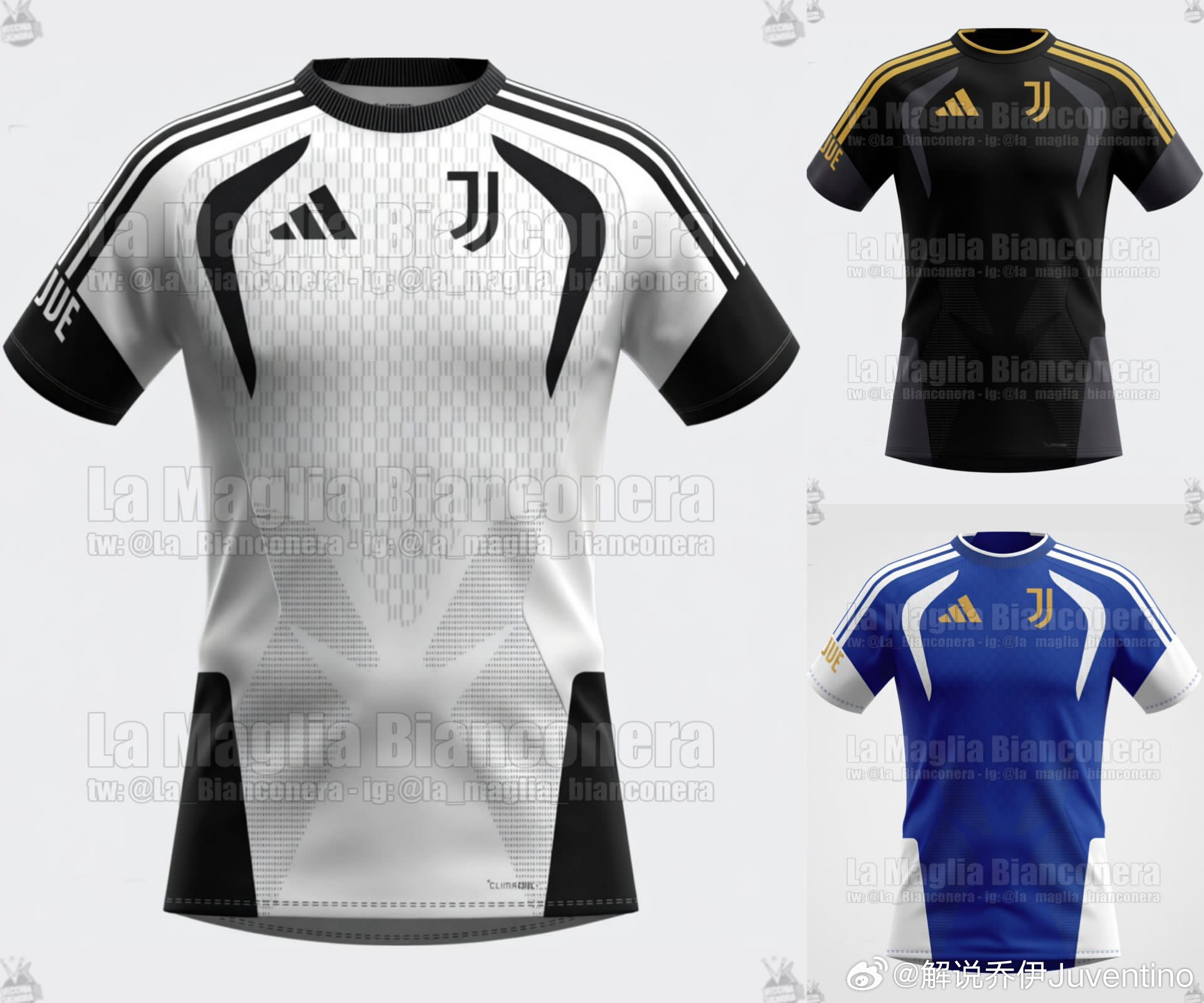 尤文图斯意甲联赛 下赛季的训练服的三种颜色可能是👇感觉设计有点过于前卫，不过训