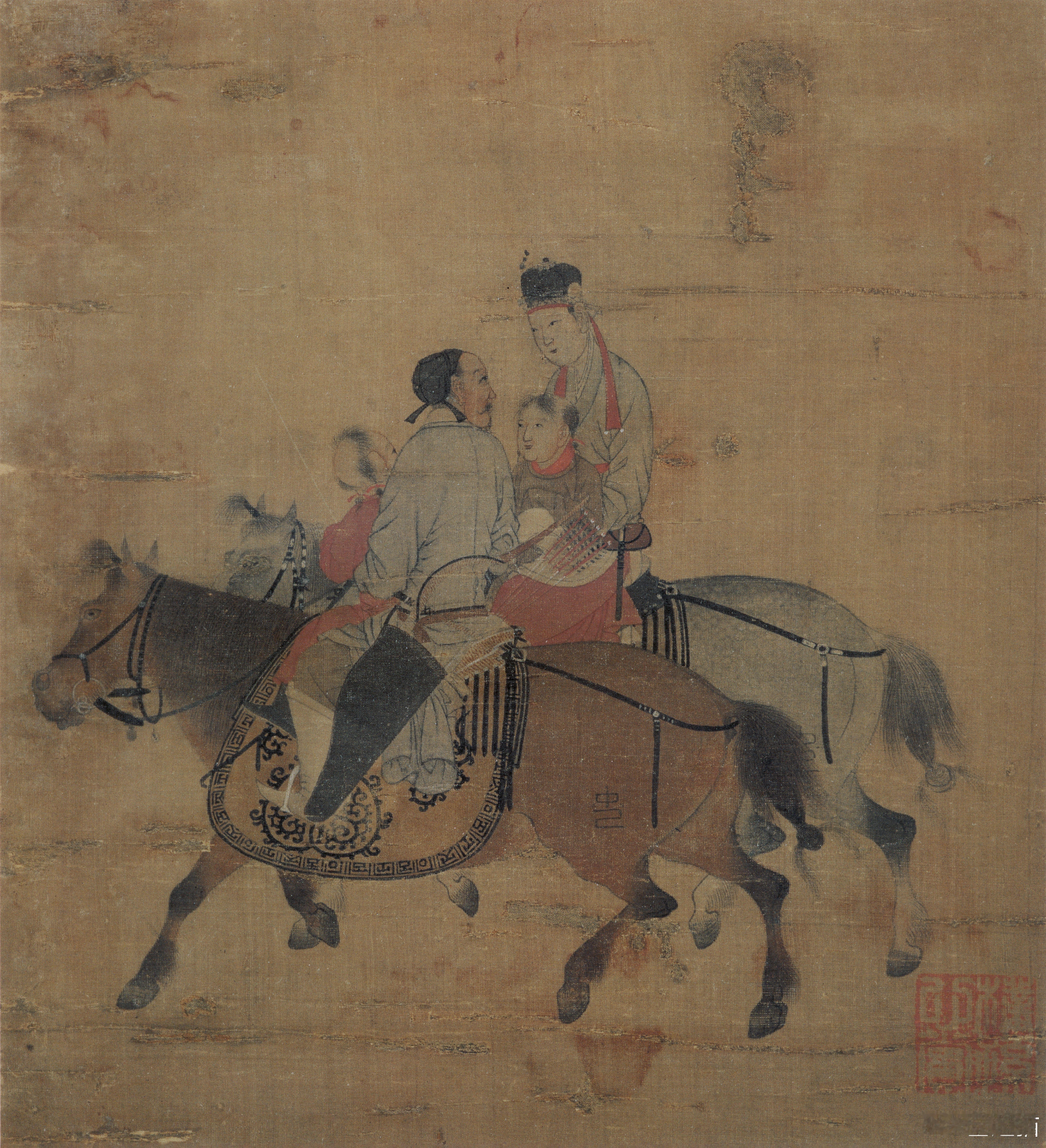 《文姬图》南宋 佚名 波士顿美术馆/藏此画描绘东汉末年文姬归汉的故事。绘蔡文姬和