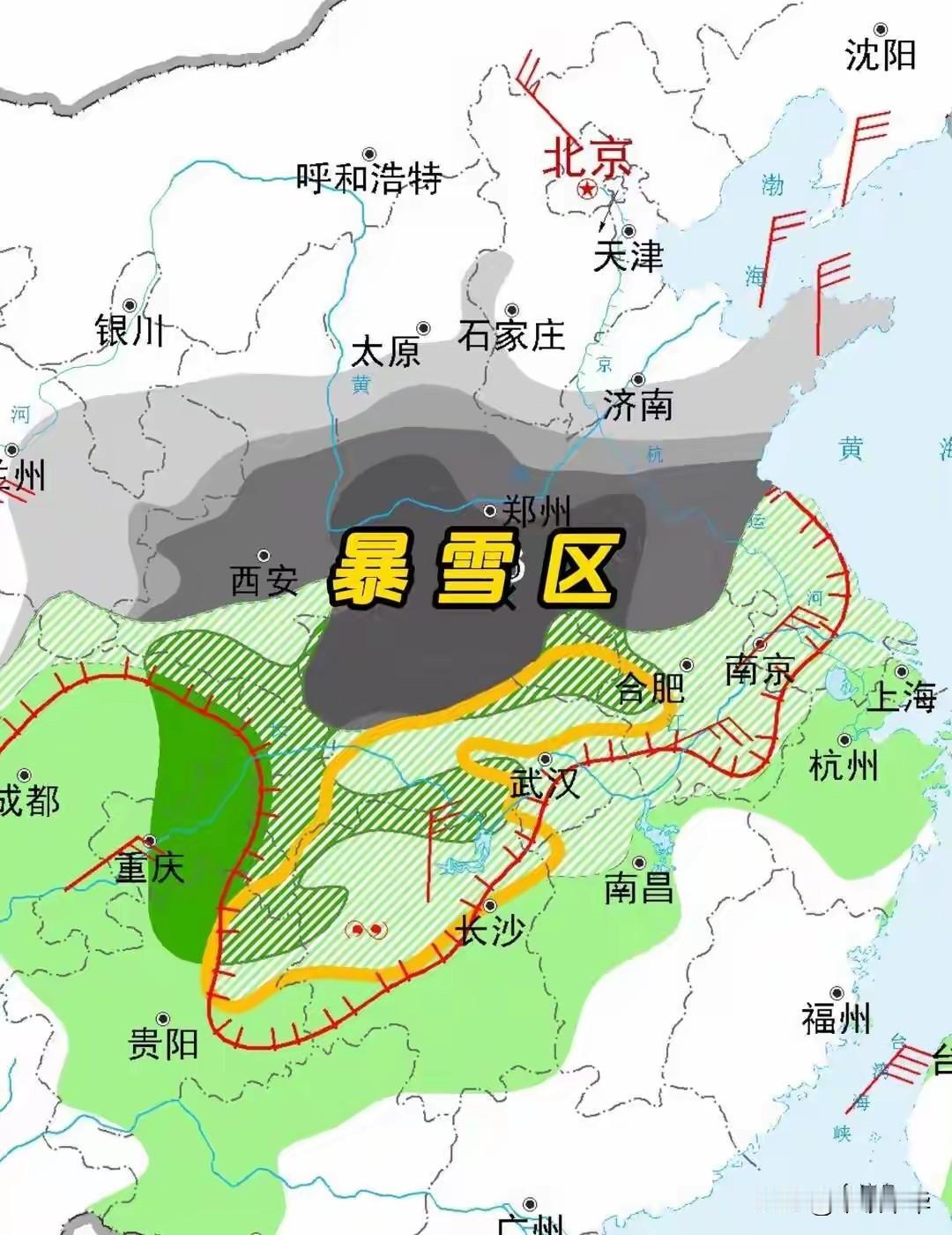 “入主中原”，古时的河南是统治核心，为得中原者得天下，这次的暴雪难道也深知此理，