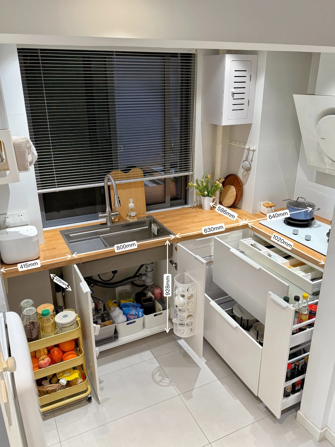 5㎡小户型厨房布局收纳！尺寸详图来啦📐