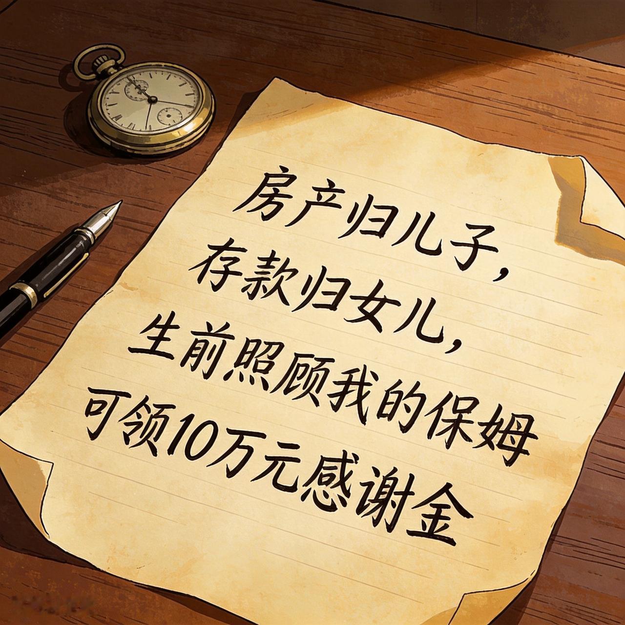 看到一张遗嘱，短短三行字，把人性和亲情扒得干干净净。
 
刷到一份只有三行字的老