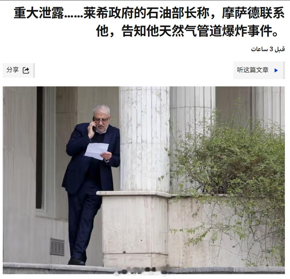 前伊朗石油部长贾瓦德·奥吉在近期流传的一段视频中表示，2024年2月以色列情报部