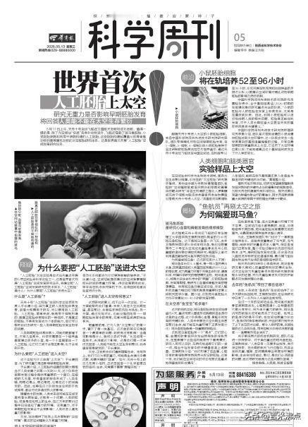天舟十号带了“假胚胎”上太空，人类生孩子得靠它吗，实验结果会咋样。
2026年5