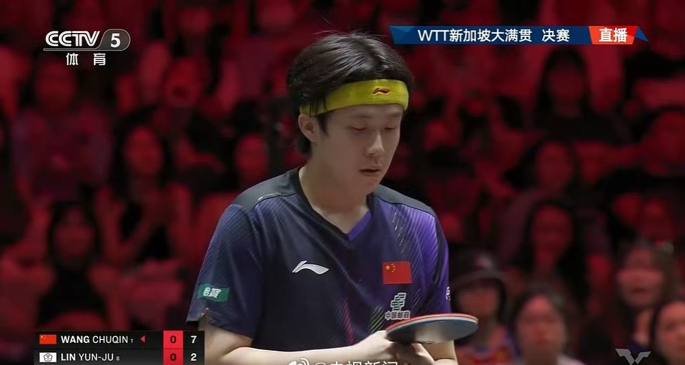 王楚钦男单夺冠这是王楚钦生涯第5个WTT大满贯男单冠军，世界排名积分增至1122