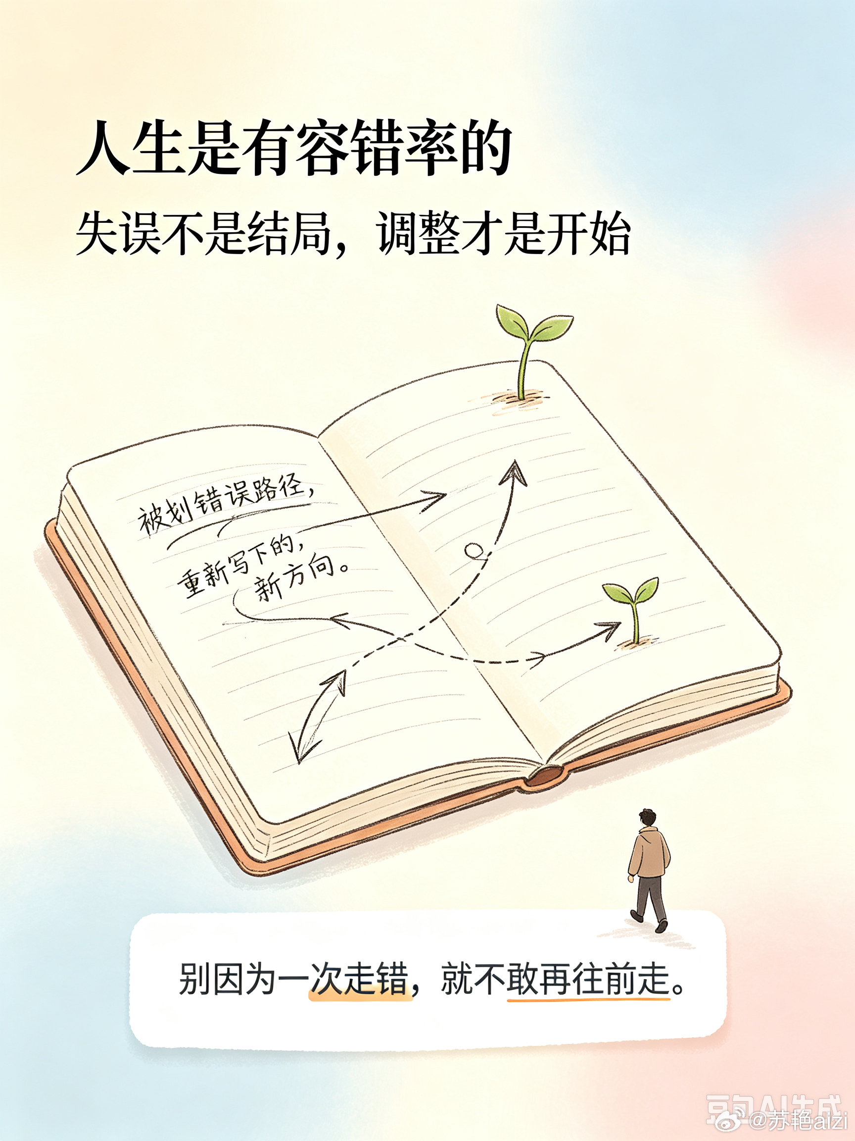人生是有容错率的很多人总觉得人生一步错就满盘皆输，时刻紧绷，不敢试错。其实人生自