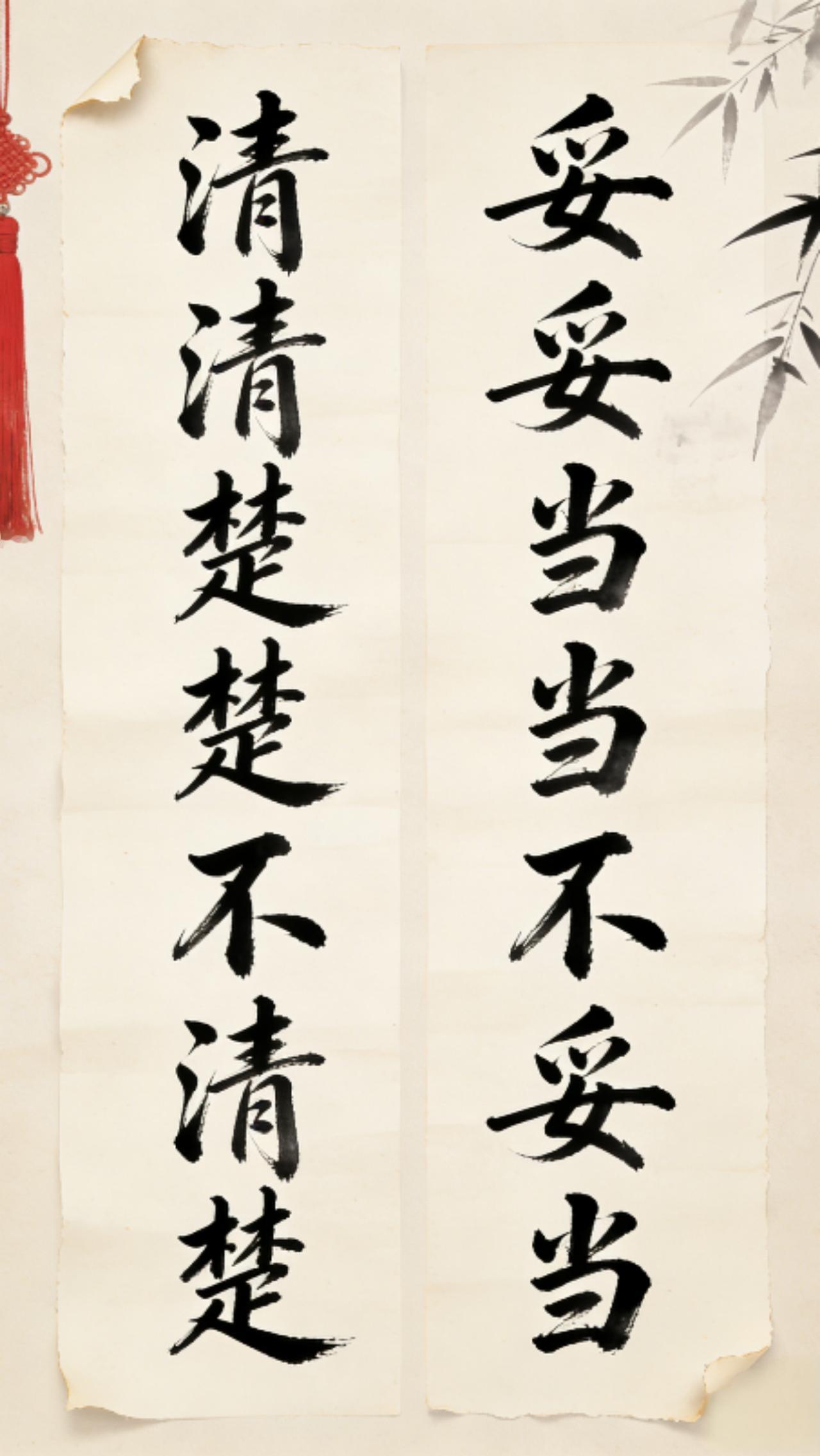 上联：清清楚楚不清楚，求下联？上联：清清楚楚不清楚，下联：妥妥当当不妥当。