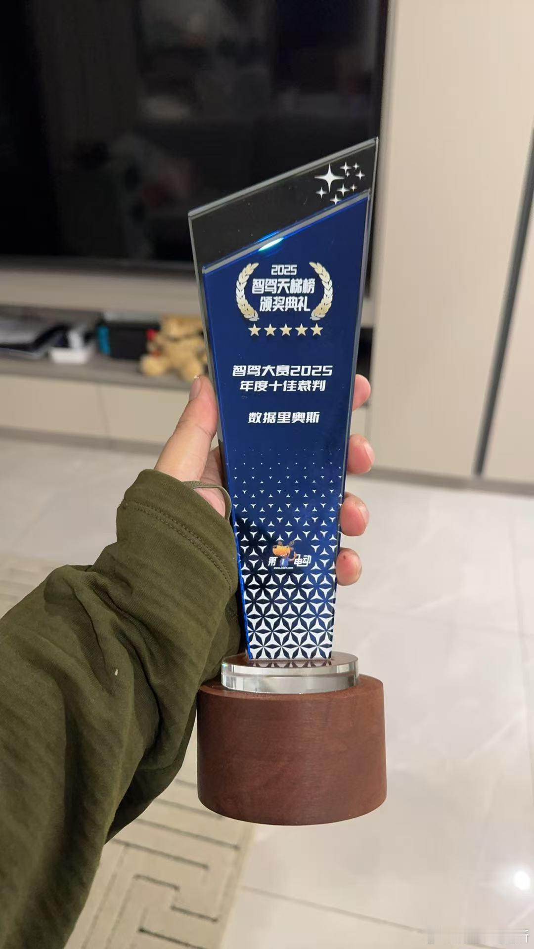 整得这个奖杯还挺精致啊，周末有事儿没能和老师和各位车友一起在现场见证智驾盛会，有