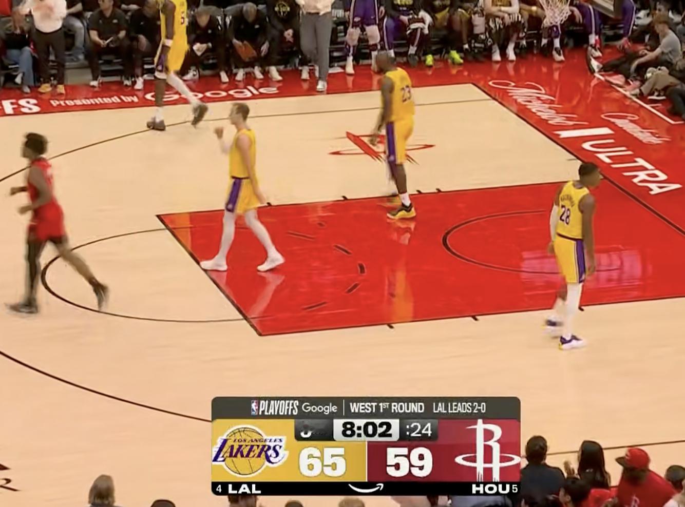湖人暂停，火箭追到只差6分了！ 湖人vs火箭 nba季后赛