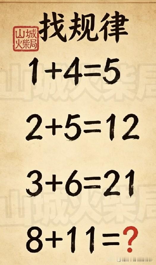 这道烧脑找规律题目，8+11到底等于多少，你找到规律了吗？