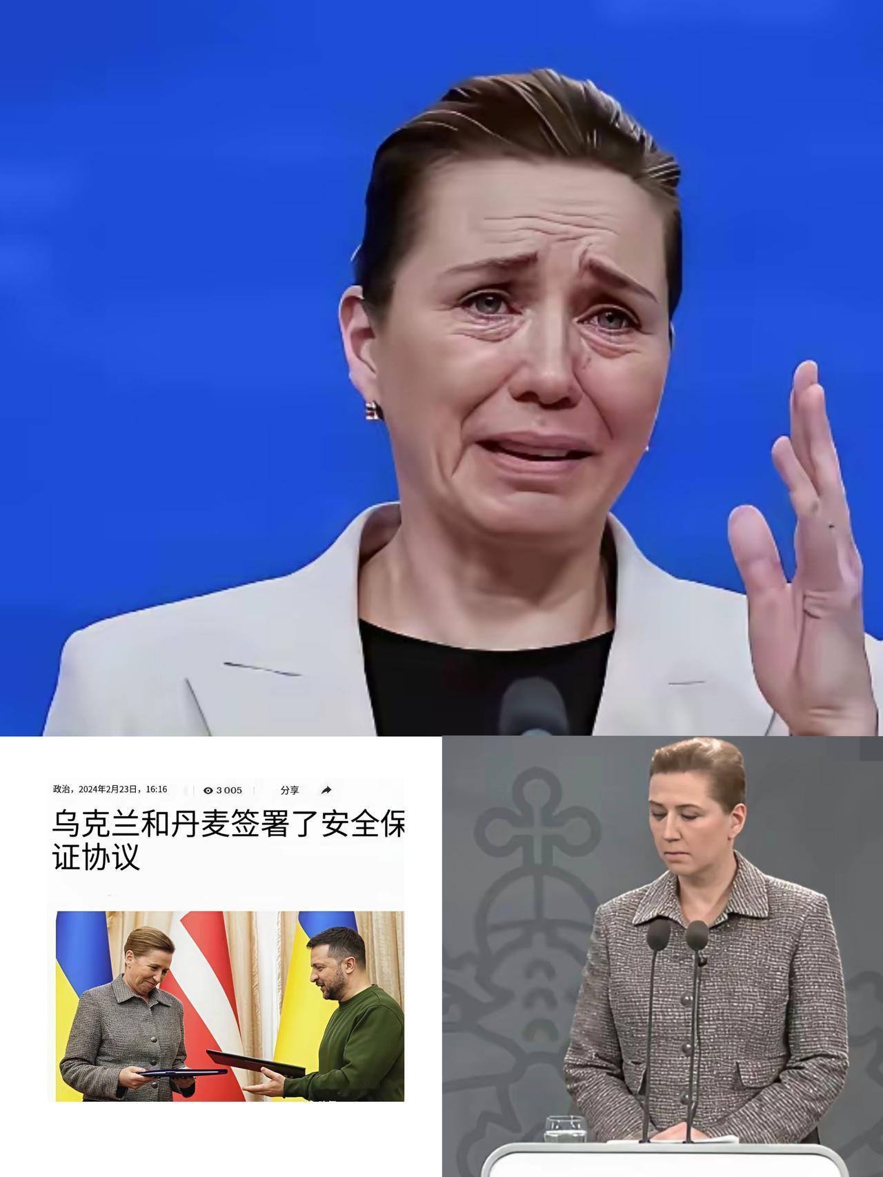 丹麦首相弗雷泽里克森刻意选择穿着曾经与泽连斯基签订《乌克兰安全保证协议》同一件外
