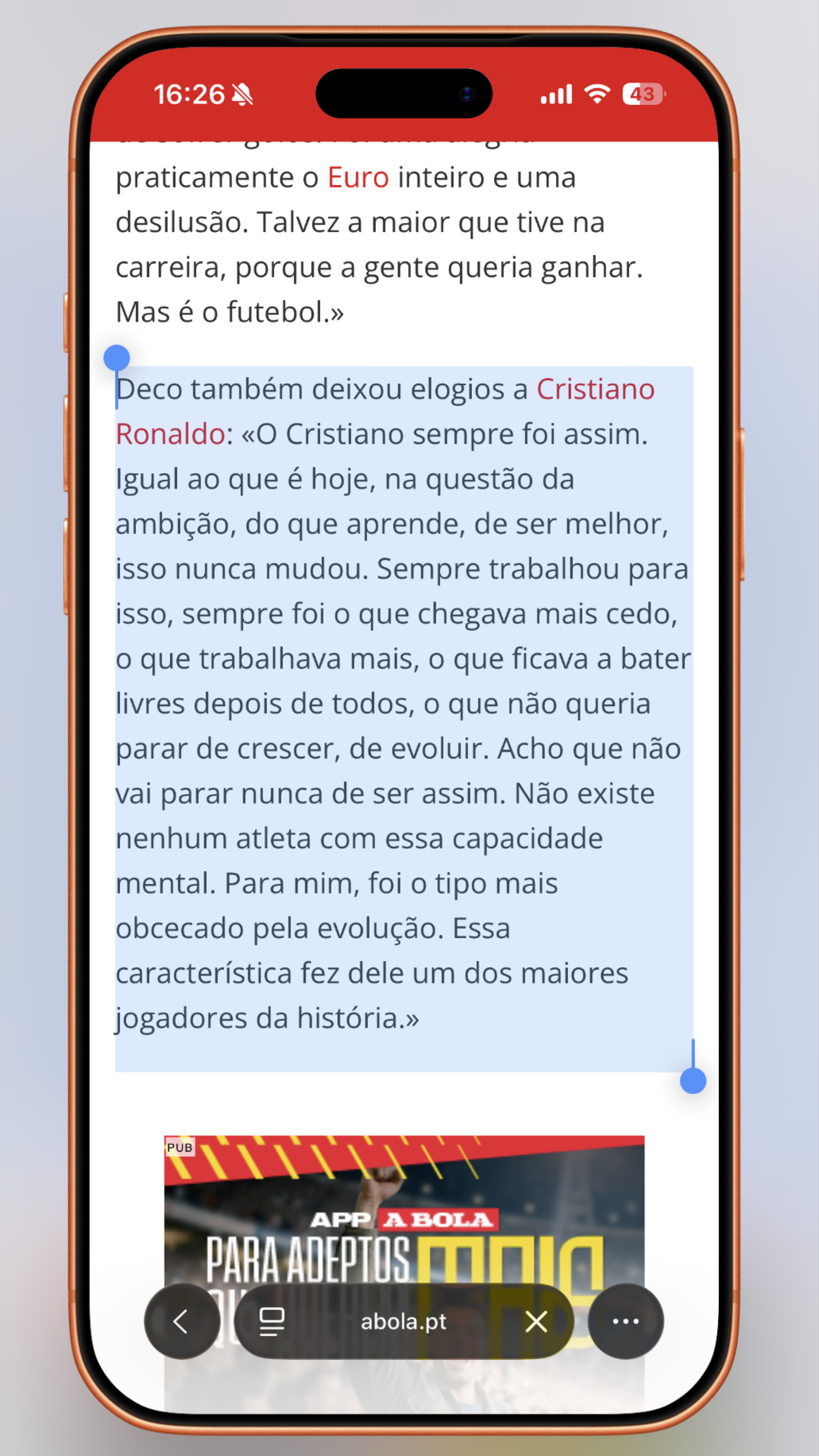 C罗C罗日常 🛑 据葡媒“球报𝑨 𝑩𝑶𝑳𝑨”报道，葡萄牙名宿德科，在