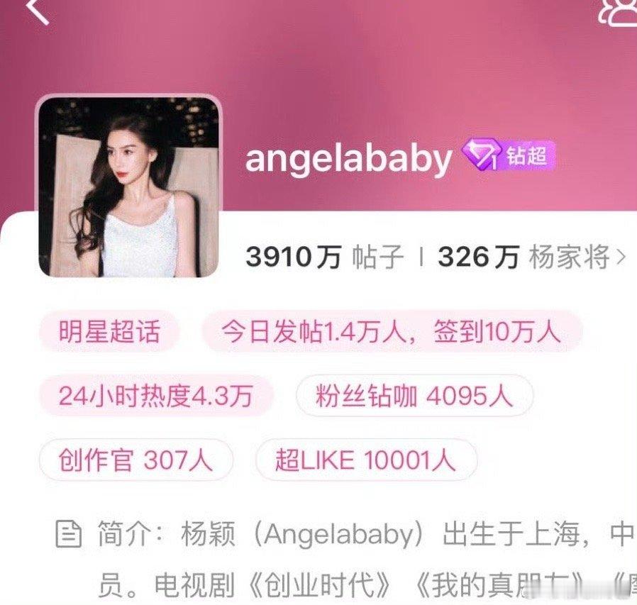 好热血Angelababy超话超like破万了 85花第二位[桃里桃气] ​​​