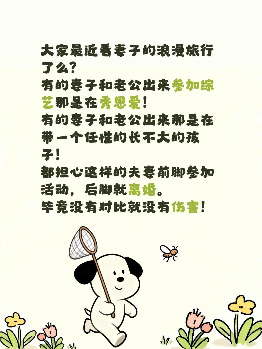 大家最近看妻子的浪漫旅行了么？有的妻子和老公出来参加综艺那是在秀恩爱！有的妻子和