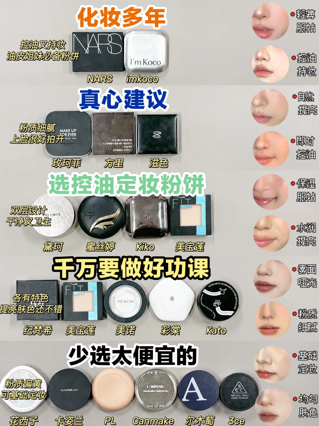 只说真话！秋冬平价定妆粉饼上岸指南！