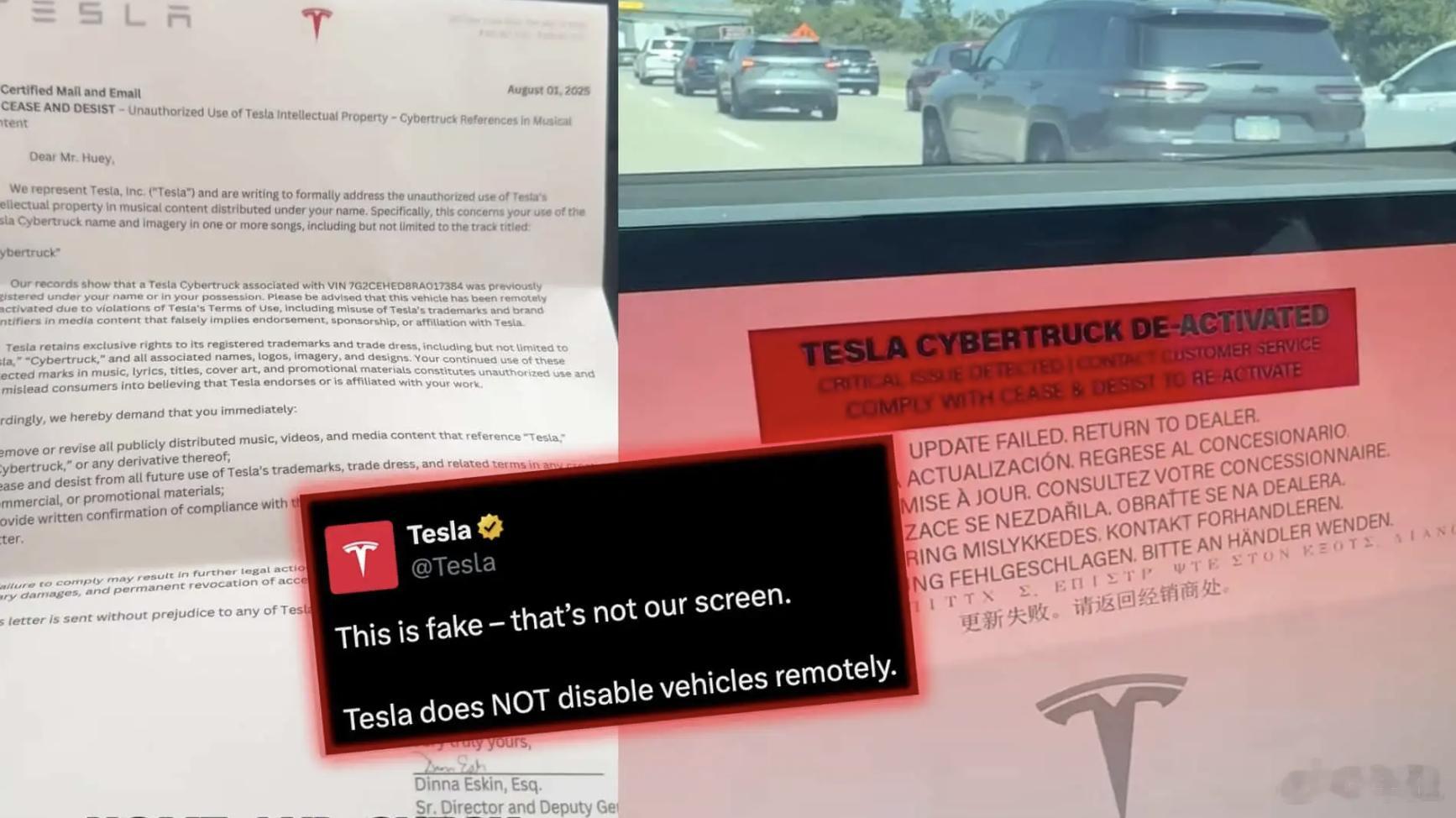 特斯拉皮卡远程被控，导致车主被困高速？假的底特律一位说唱歌手在社交媒体上发帖，说