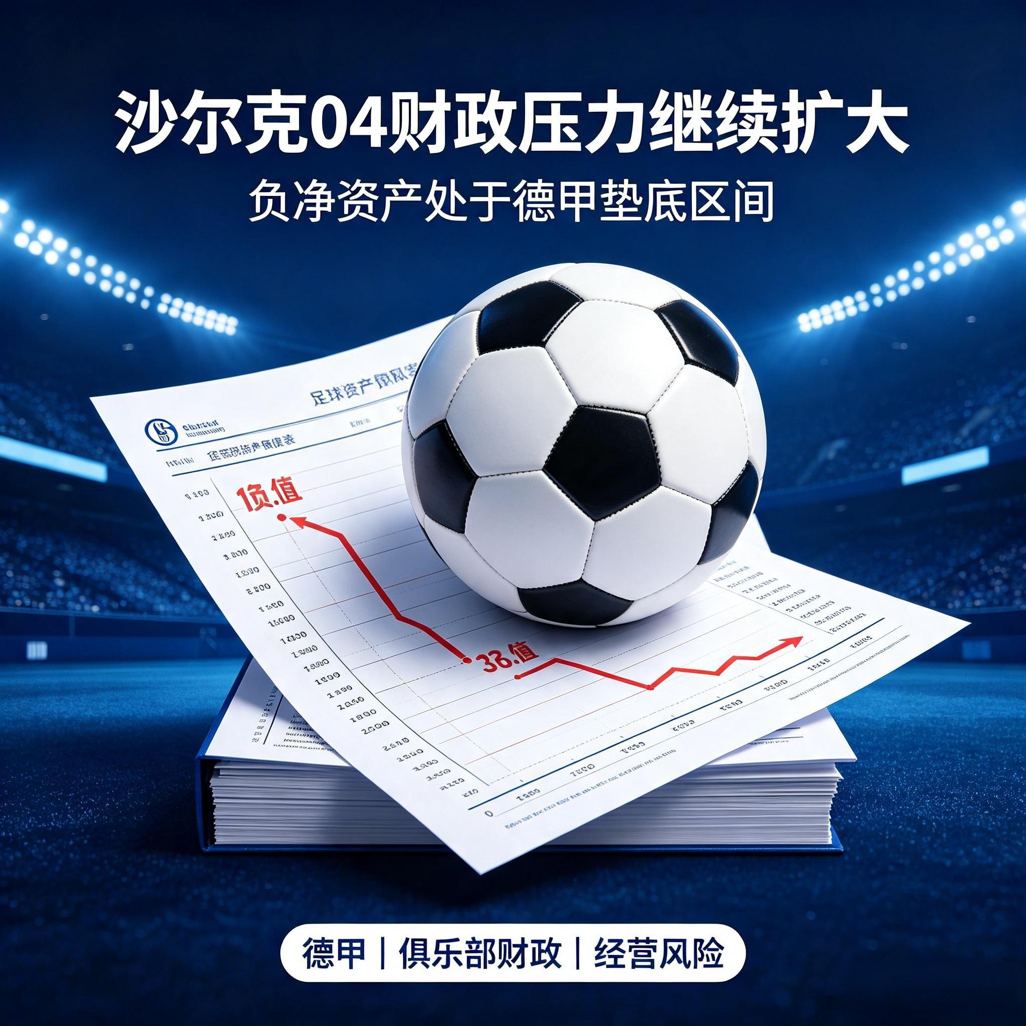 多家媒体消息，德甲升班马沙尔克04面临严峻财务压力，负净资产数据位列联赛末尾，经