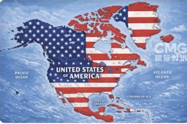 在任总统玩起“地图开疆”，不可笑吗？
 
身为在任的美国总统，特朗普近日在个人社
