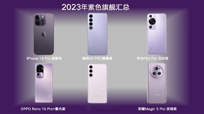 2023年手机行业主色调：紫色。怎么评价这些紫色手机，选一款的你更喜欢谁？我先来