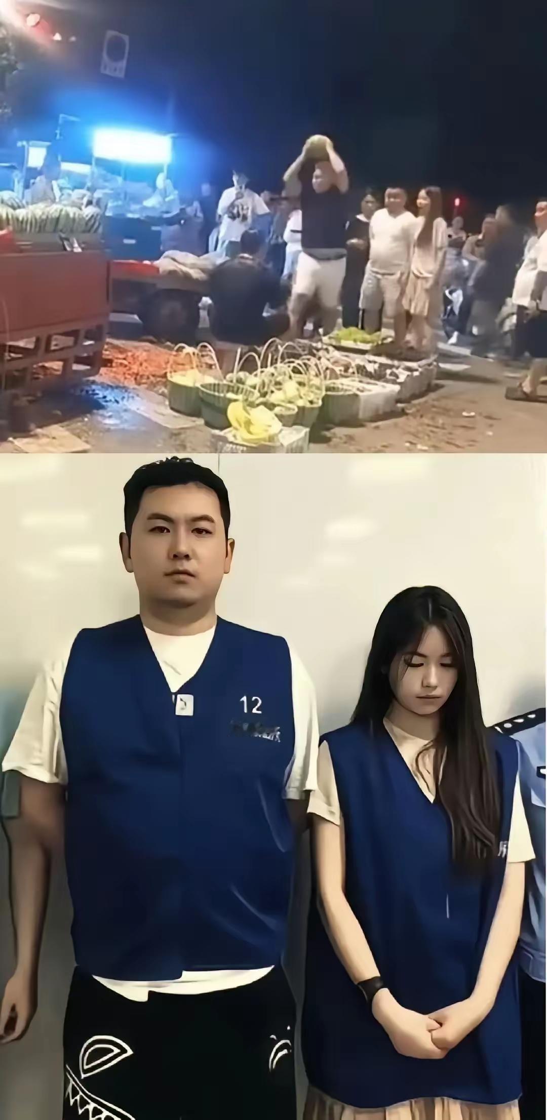 宁波这小两口可真是“火气冲天”啊！7月28日晚，在北仑夜市，范大爷挑瓜时用力按压