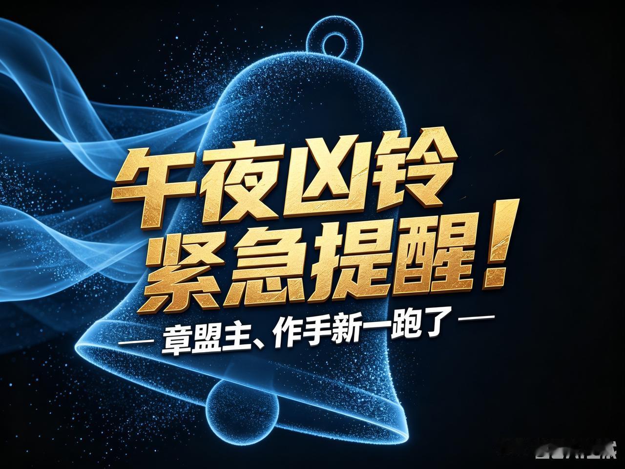 都睡了吗？
这条我必须现在发，午夜凶铃式提醒！
章盟主、作手新一跑了！股东质押完